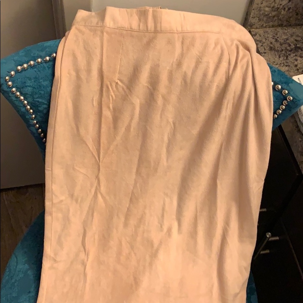 Tan suede midi skirt